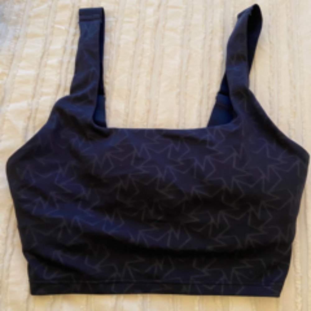 Sports bra; blue star pattern; xs